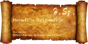 Hermán Szilamér névjegykártya